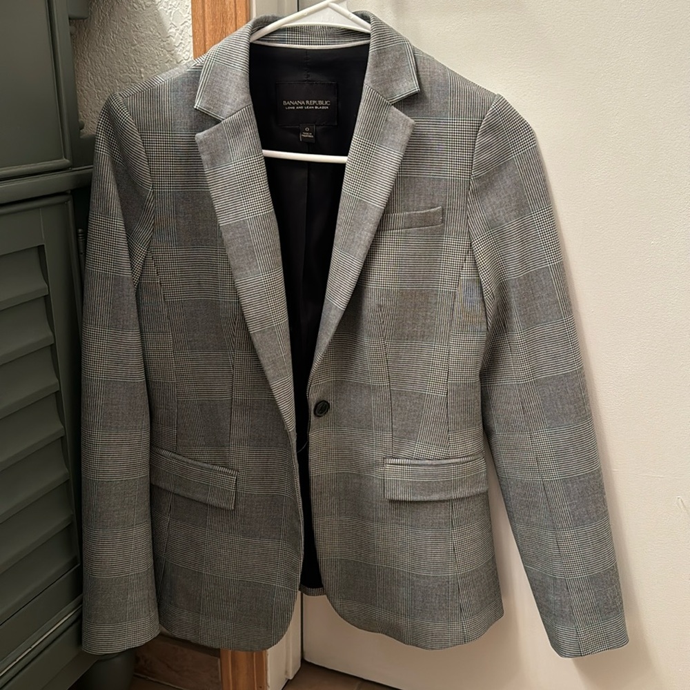 Banana republic Gray and green blazer 0